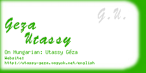 geza utassy business card