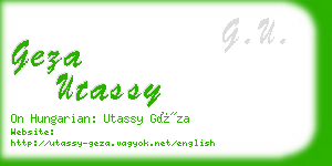 geza utassy business card